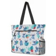 thumbnail image 4 of Disney Lilo & Stitch Large Tote Bag Zipper Beach Travel Bag Water Bottle Pockets, 4 of 9