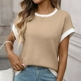 thumbnail image 2 of Avtoify Women's Casual Loose Solid Color Pullover Short Sleeve T-Shirt Top Short Sleeve V-Neck Top/Shirt Short Sleeve V-Neck Top/Shirt, 2 of 8