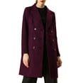 thumbnail image 1 of INSPIRE CHIC Women's Notched Lapel Double Breasted Winter Long Trench Coat, 1 of 7