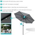 thumbnail image 3 of Sunnydaze 96" Gray Solid Octagon Market Umbrella with Solar LED Lights and Push-Button Tilt, 3 of 13
