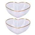 thumbnail image 4 of 2pcs Heart Shape Salad Bowls Salad Fruit Containers Home Salad Bowls Glass Food Containers, 4 of 5