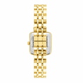thumbnail image 3 of Aspen Womens Watch, Square 30mm Metal Analog Watch, Japanese Quartz, Stainless Steel Strap - Petite Watch Face, Gemstones - Gold / Green Dial, 3 of 4