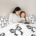 thumbnail image 6 of Homewish Cartoon Bowknot Ribbon Bedding Comforter Set,Cute Bowtie Bow Twin Comforter Sets,White Black Bedding Set For Kids,Breathable Home Decor Reversible,2pcs, 6 of 9