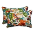 thumbnail image 1 of Indoor-Outdoor Lensing Jungle Over-Sized Rectangular Throw Pillow, Off-White - Set of 2, 1 of 1