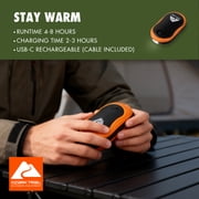 (2 pack) Ozark Trail 5200mAh Rechargeable and Portable 3-Temperature Hand Warmer for Camping, Orange