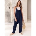 thumbnail image 4 of ANRABESS Womens Overalls Jumpsuit Sleeveless Spaghetti Strap Summer Casual Lightweight Loose Fit Baggy Pants with Pockets, 4 of 8