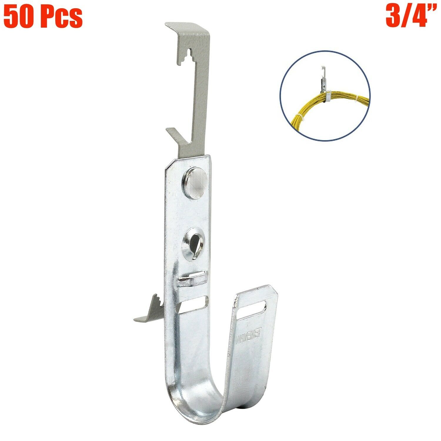 50 Pcs 3/4" JHook Batwing Mount Route Hanger Cat5 Cat6 Network Cable