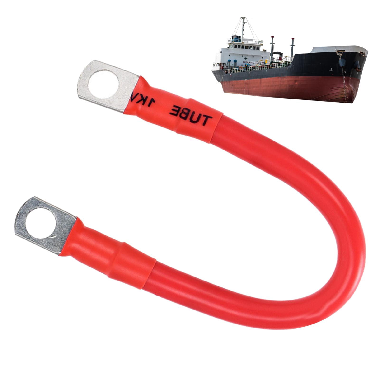 Marine Battery Cables, Battery Wire Cable, Inverter Cables with Terminals 2 AWG Gauge, Black Red Battery Connector, Power Inverter Cables for Auto Motorcycle Boats Marine Car