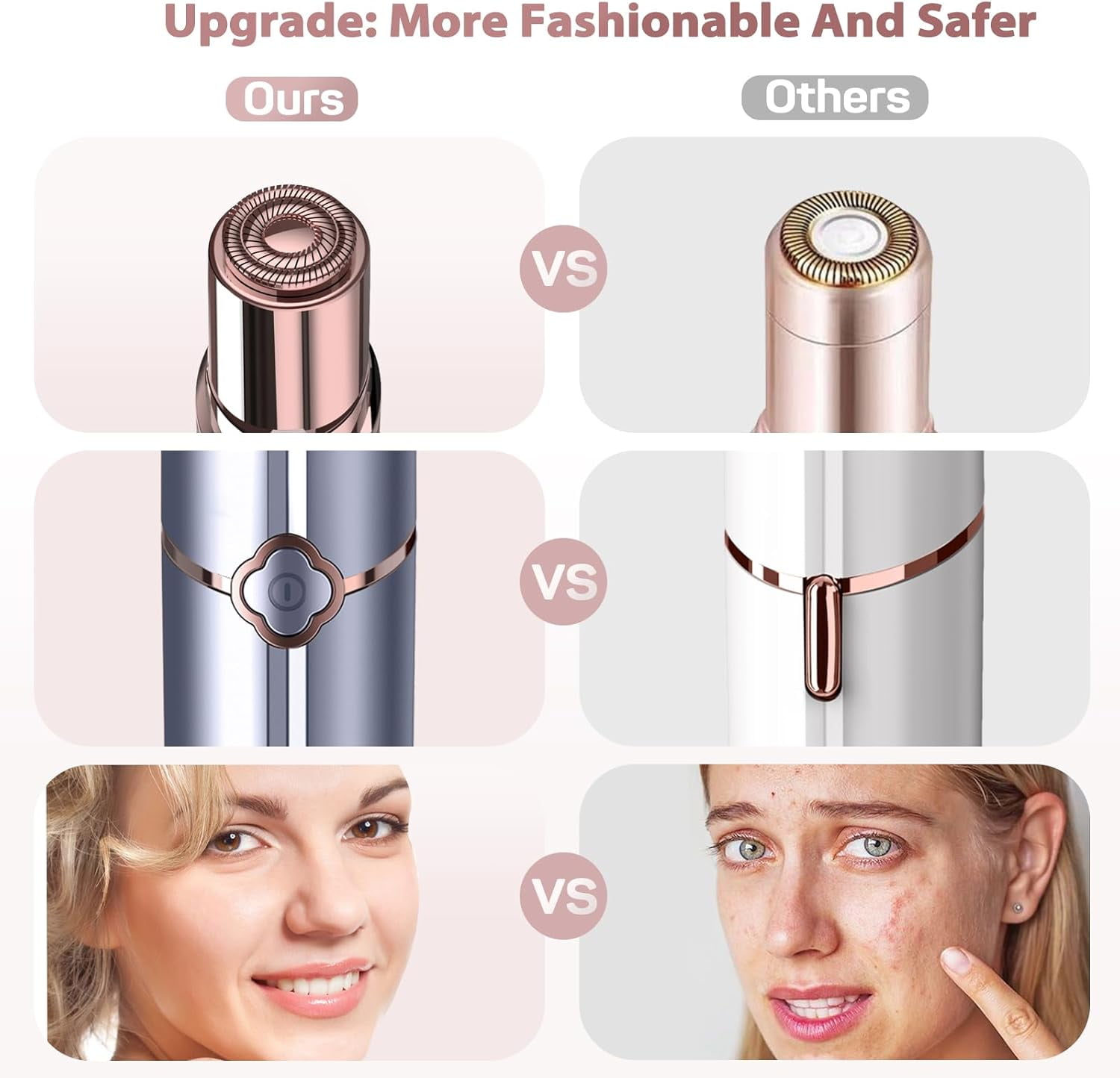 SEIHAI Hair Removal Device(2025), Facial Hair Removal for Women, Rechargeable Hair Remover for Women, Facial Hair Remover for Face, Upper Lip, Chin, Included 2 x Replacement Heads