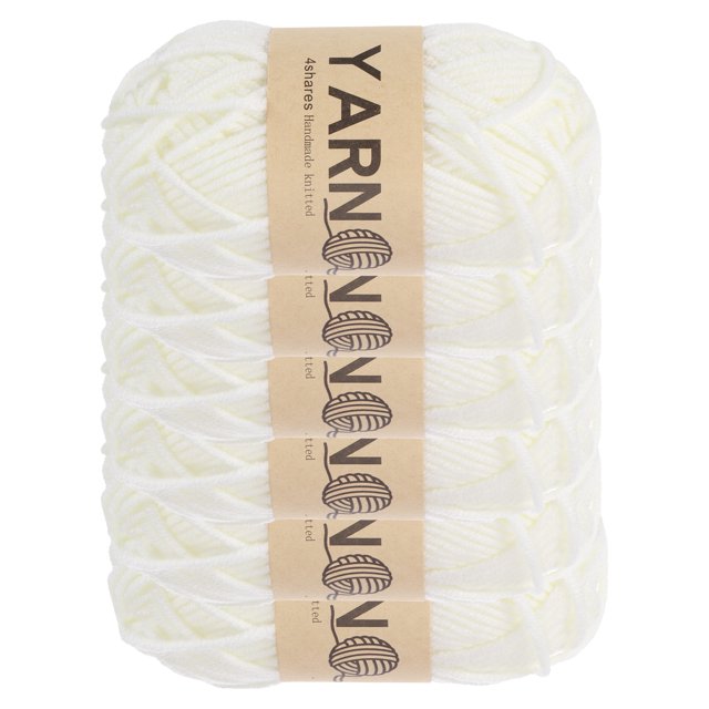 Uxcell 6Pcs Crocheting Yarn, 1.8mm Beige 5 Ply Acrylic Yarn 150g Sport Weight Yarns Bulk Soft and Fluffy Yarns for Knitting DIY Crochet Handicraft Blankets Gift, 328 Yards Total