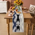 thumbnail image 2 of Blue Black Geometric Table Runner 90 Inches, Modern Abastract Minimalist Lines Grey Bed Runner Dresser Scarves Tabletop for Indoor Outdoor Parties/Ceremony/Banquet, 13" x 90", 2 of 9
