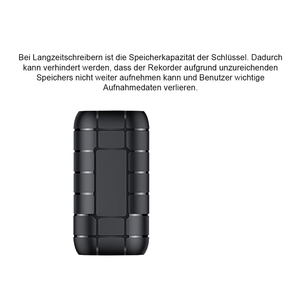 16GB Built-in Magnetic Dictaphone Mini, 192 hours storage capacity, Continuous recording for 8 days, Digital Recorder, Voice Recorder