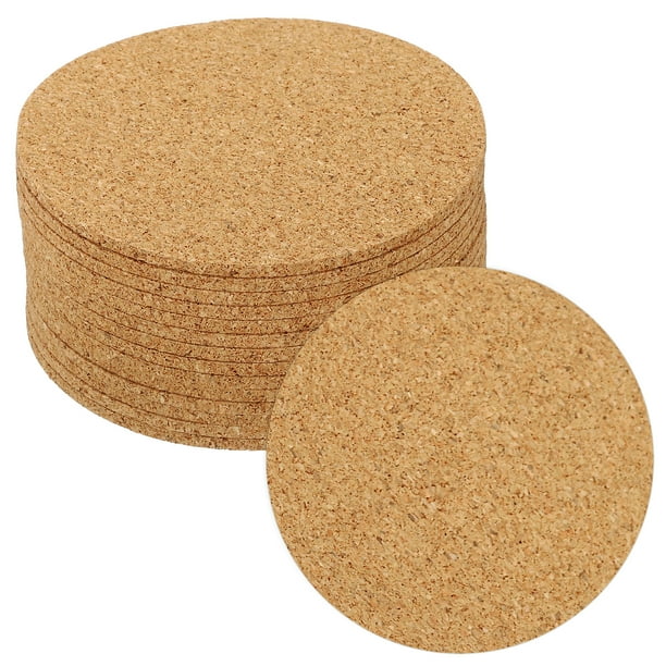 Uxcell 90x3mm Posavasos de Corcho, Paquete de 14 Tapetes de Corcho Redondos, Hojas de Respaldo de Corcho, Baldosas de Corcho Reutilizables, Marrón
