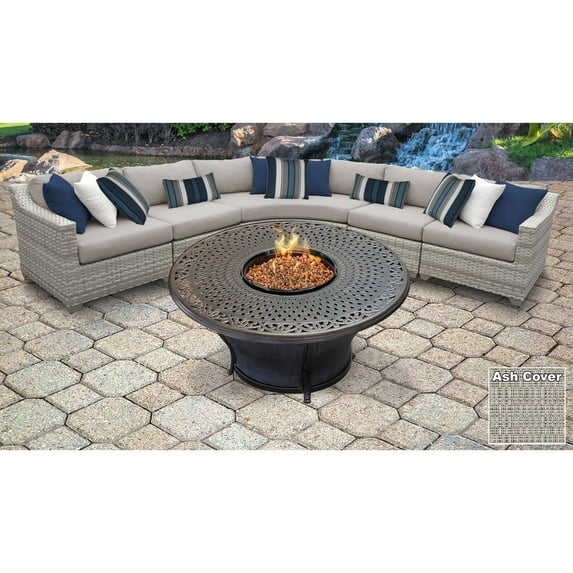TK Classics Fairmont 06k Wicker 6 Piece Fire Pit Patio Set