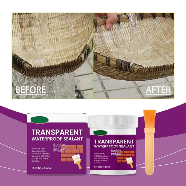 Scellant Imperméable Transparent, Réparation de Toit et Fissures, Adhésif Haute Élasticité, pour Protection contre les Fuites, Bois, Carrelage, Verre, Utilisation Intérieure et Extérieure, Application Facile