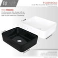 thumbnail image 3 of Stylish Vessel 18 ¾"W x 14 ½"D Black Porcelain Rectangular Bathroom Sink P-223N, 3 of 10