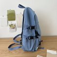 thumbnail image 2 of Preppy Style Student School Bag: Color Contrast Flap Laptop Backpack for Casual Travel, 2 of 5