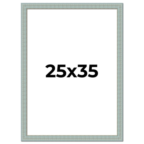 25x35 Frame Blue Teal Distressed Solid Wood Picture Frame | 1.625 Inch Moulding Width | Sonoma Blue