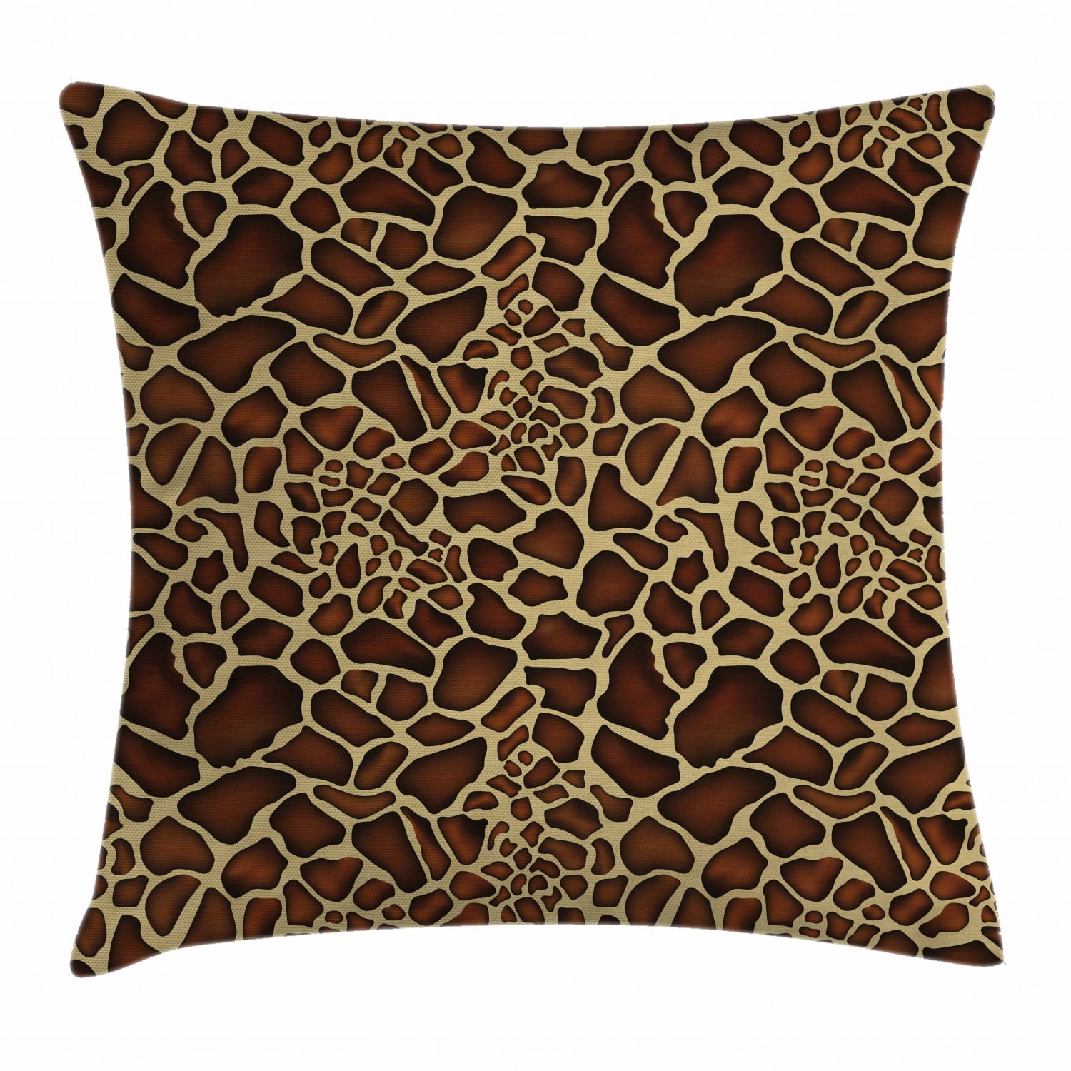 Zambia Throw Pillow Cushion Cover, Giraffe Skin Pattern Wildlife