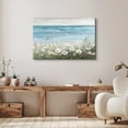 thumbnail image 2 of HFDF Beach Floral Wall Art Picture for Living Room Ocean Theme Abstract Seascape Wildflower Painting Bathroom Wall Decor White Poppy Flower Canvas Poster Modern Artwork Decoration 20x16inch Framed, 2 of 6
