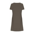 thumbnail image 4 of Teissuly Women's Fashion Solid Color Short Short Sleeve V-Neck Mid-Calf Dress, 4 of 4