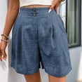 thumbnail image 5 of Womens Dressy Shorts Wide Leg Summer Shorts High Waisted Pleated Business Casual Work Short Pants Blue M, 5 of 8
