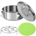 thumbnail image 3 of Flan Mold Set with Steamer Rack and Silicone Mat Stainless Steel Flan Pan Mold with Lid 1.5QT Capacity Flan Baking Mold  Cake Baking Flan Maker Cheesecake Pans for Chocolate Cake, 3 of 11