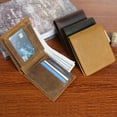 thumbnail image 5 of Carteras para hombre y mujer de piel de vaca con capa superior de cuero Crazy Horse, carteras antiguas horizontales de dos pliegues, 5 of 5