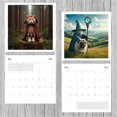 thumbnail image 5 of Weird Medieval Quest Cats Calendar 2025, Funny Cat Wall Hanging Monthly Calendar, 5 of 5