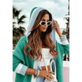 thumbnail image 2 of utcoco women's autumn and winter striped hooded long cardigan casual sweater, 2 of 4