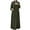 Army Green, variant on GigrtiJin Women's Fall Plus Size Crewneck Maxi Dress Elegant Lantern Long Sleeve Pleated Front Solid Color Dresses