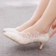 thumbnail image 4 of zapatos de tacón alto a la moda para boda, zapatos blancos para novia, zapatos de tacón con correa en el tobillo para mujer, zapatos de fiesta de encaje con diamantes de imitación para baile para muje, 4 of 5