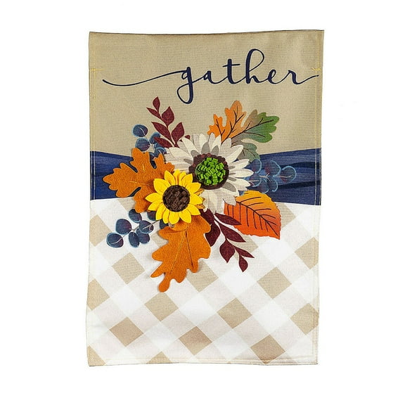 Evergreen Fall Floral Gather LInen House Flag 28 x 44 Inches Outdoor Decor for Homes and Gardens