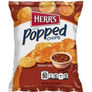 Herr's Popped chips,Potato Chips, Barbeque BBQ, Gluten Free Single Serve 25 Gram Bags (Pack of 12)