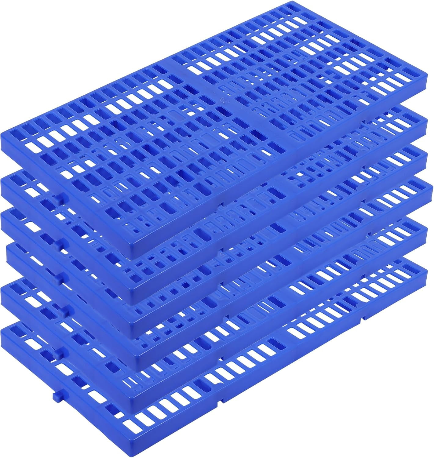 Acekid Plastic Pallet 6 Pcs Splicable Floor Pallets 1100 Lbs Capacity Per Pc Water-Proof Breathable Grid Ventilati