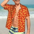 thumbnail image 4 of KLL Men's Hawaiian Shirt Short Sleeve Button Down Beach Shirts-A Big Hot Dog, 4 of 6