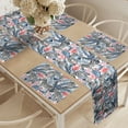 thumbnail image 2 of Ambesonne Watercolor Table Runner & Placemats, Flamingo with Zebra, Placemat 4 pcs + Runner 16"x72", Blue Black Coral, 2 of 2