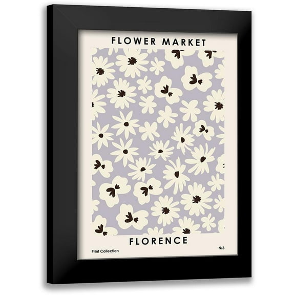 NKTN 11x14 Black Modern Framed Museum Art Print Titled - Flower Market Florence