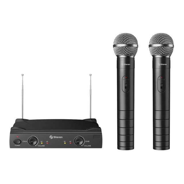 Sistema de 2 Micrófonos Inalámbricos Steren VHF WR-055