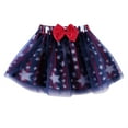thumbnail image 3 of Girls 4th of July Outfit Toddler Patriotic Clothes 2 Piece USA T-Shirt Shirred Tiered Skirt Set for Little Girls Independence Day Memorial DStar Blue Short Sets for Little Girl Independence Day 5T, 3 of 5