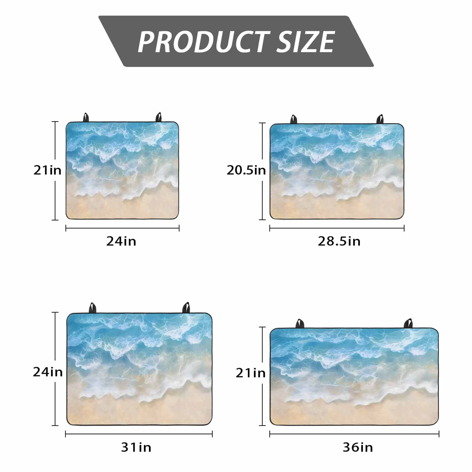 Blue Ocean Stove Top Cover for Electric Stove, Heat-proof & Non Slip Glass Top Stove Cover Protector, Nature Summer Beach Brown Sand Water Ripple Kitchen Flat Cooktop Rubber Mat 24x21 Inches
