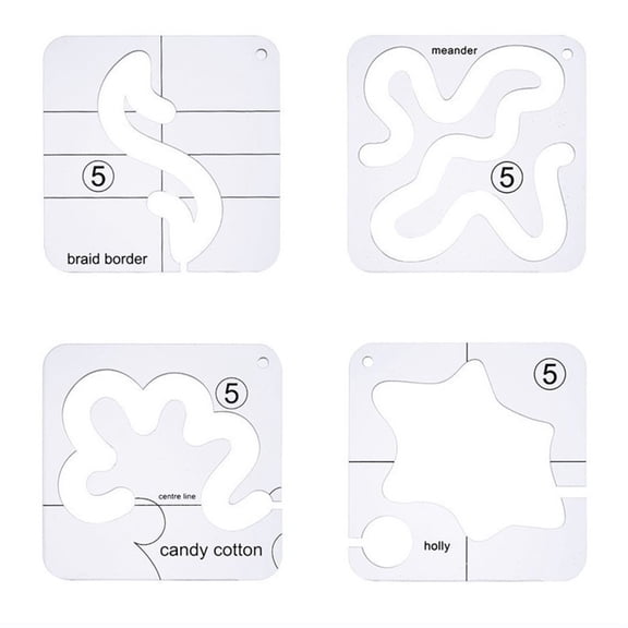 4Pcs Quilting Templates Clear Acrylic Quilting Ruler Freemotion Quilting Ruler Stencils Sewing Ruler Patchwork Tool