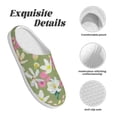 thumbnail image 5 of Rateoe Flowers And Buds Print Women's Men's Cotton Knit Slippers Lightweight Memory Foam Indoor House Shoes with Anti-Skid Sole-44/45, 5 of 7