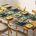 thumbnail image 3 of LOVECASA, Series Sweet, 32-Piece Stoneware Dinnerware Sets, Gradient Dark Green Dinner Set, Service for 8, 3 of 9