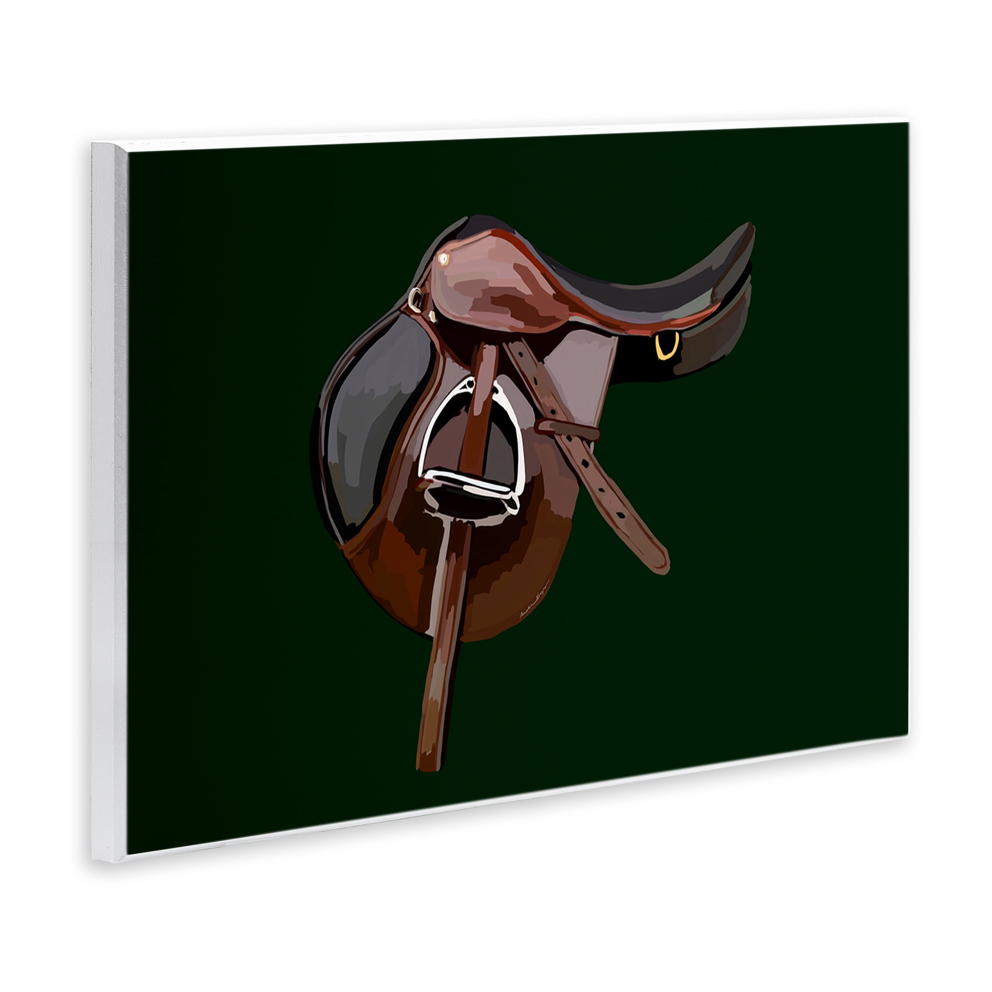 Stupell Industries Western Horse Saddle Abstract Painting Unframed Art Print Wall Art, 15 x 10