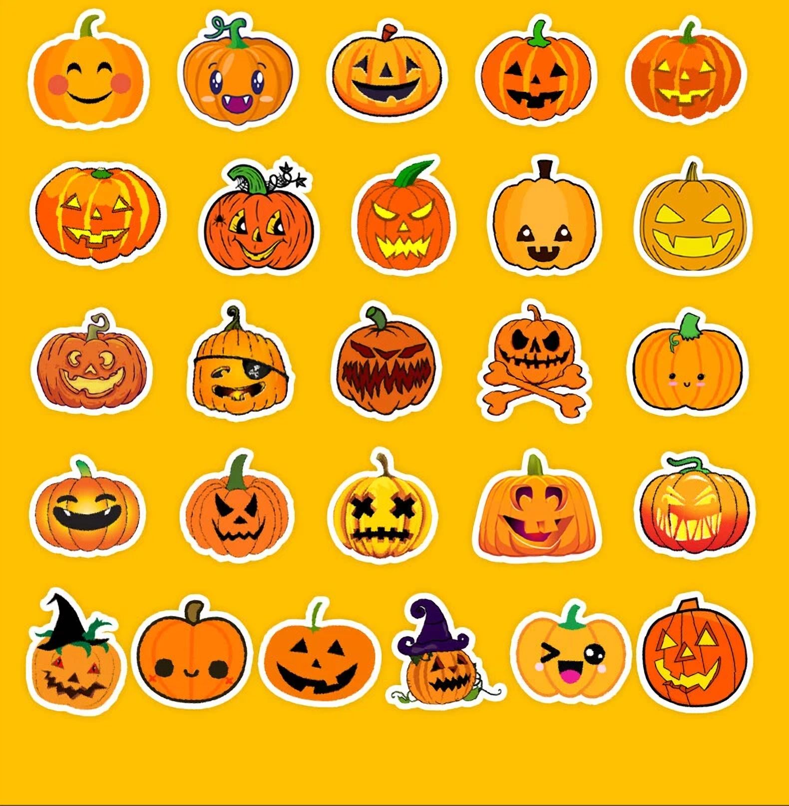 BUTTERFLY- 50Pc Waterproof Vinyl Stickers Halloween Pumpkin Luggage Phone Laptop Fridge Car