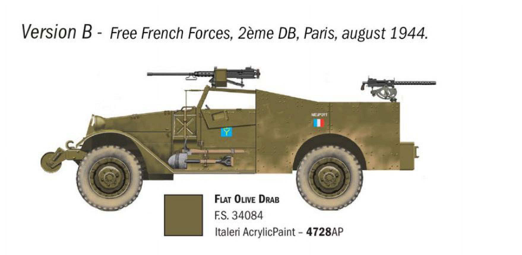 Italeri 7063 M3A1 Scout Car 1/72 Scale Plastic Model Kit with Figures