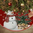 thumbnail image 2 of Yhmxh Christmas Tree Skirt 35 Inches Red Xmas Soft Cover Mat Snowflake Xmas Tree Skirt Ornaments Round Xmas Tree Cover ELK Decor Retro Xmas Tree Skirt for Holiday Ornaments Indoor Outdoor Decoration, 2 of 6