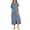 Steel Blue, variant on Women Zipper Front Robes Full Length Housecoat Short Sleeve Bathrobes with Pocket Loungewear