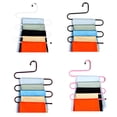 thumbnail image 3 of Billuyoard Percha para pantalones 5 capas pantalones bufanda percha soporte organizador estante tipo S Almacenamiento y organización del hogar blanco, 3 of 6